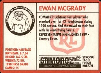1991 Stimorol NRL #66 Ewan McGrady Back
